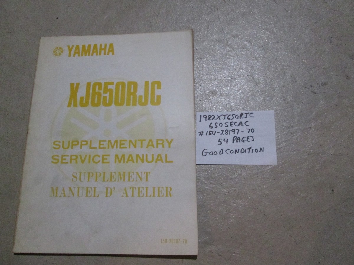 RARE Yamaha 1982 XJ650RJC SECA SUPPLEMENTARY SERVICE MANUAL , 15V