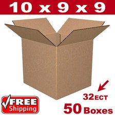 50 - 10x9x9 Cardboard Boxes Mailing Packing Shipping Box 32ECT Corrugated Carton
