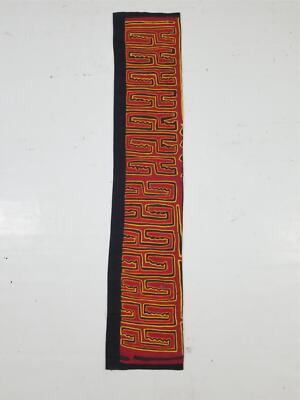 Vintage traditionelle Kuna Mola Volkskunst Applikation Arbeitstafel 107x21cm