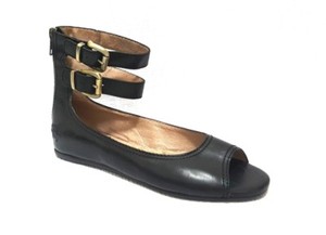 leather flats with ankle strap