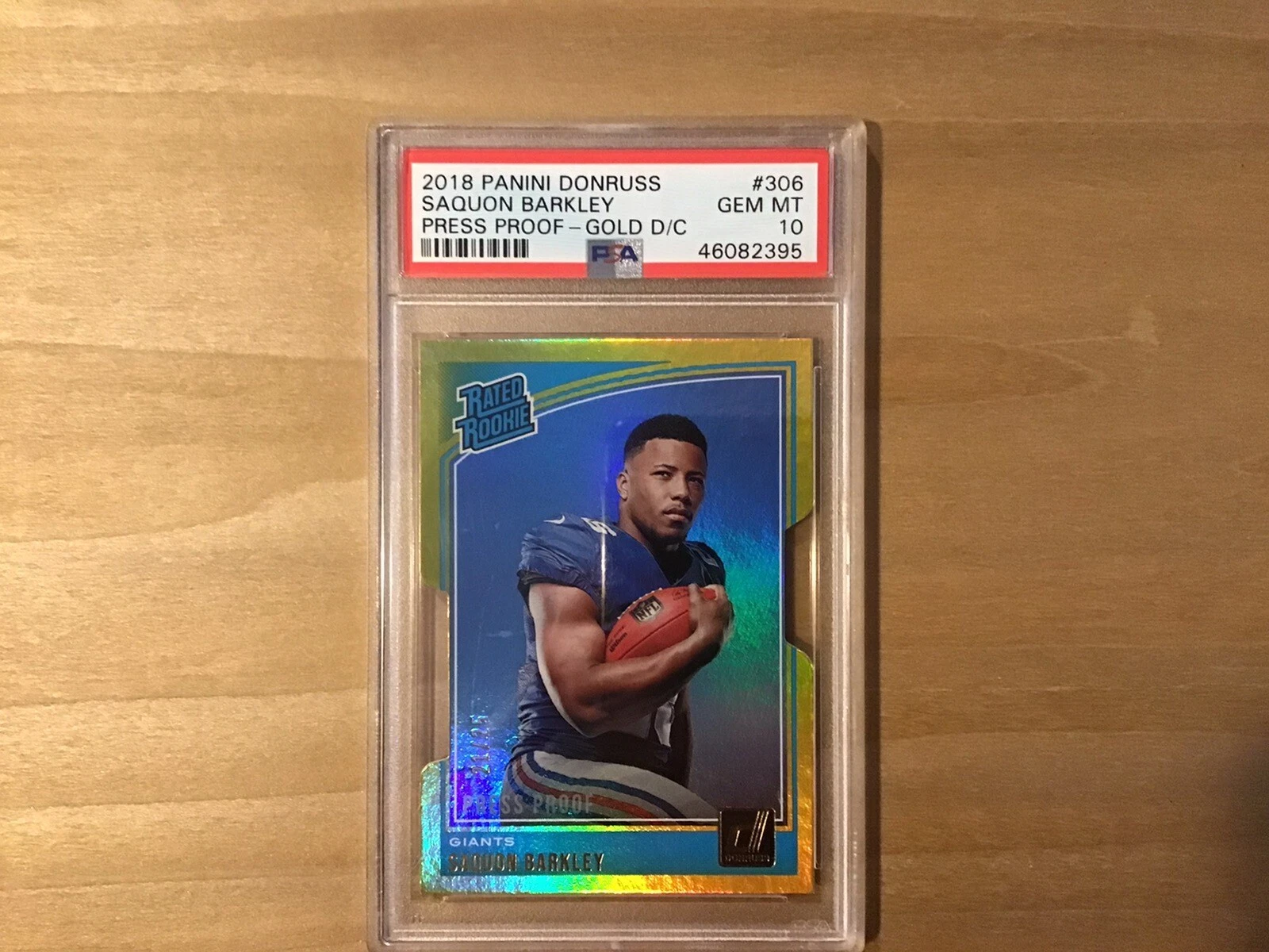 Saquon Barkley Panini Donruss #306 Gold Die-Cut Press Proof