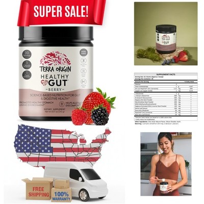 TERRA ORIGIN Healthy Gut Powder (Berry Flavor) |30-Servings with L-Glutamine,...