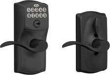 Schlage Camelot Black Electronic Keypad Door Lock with Accent Handle & Flex Lock