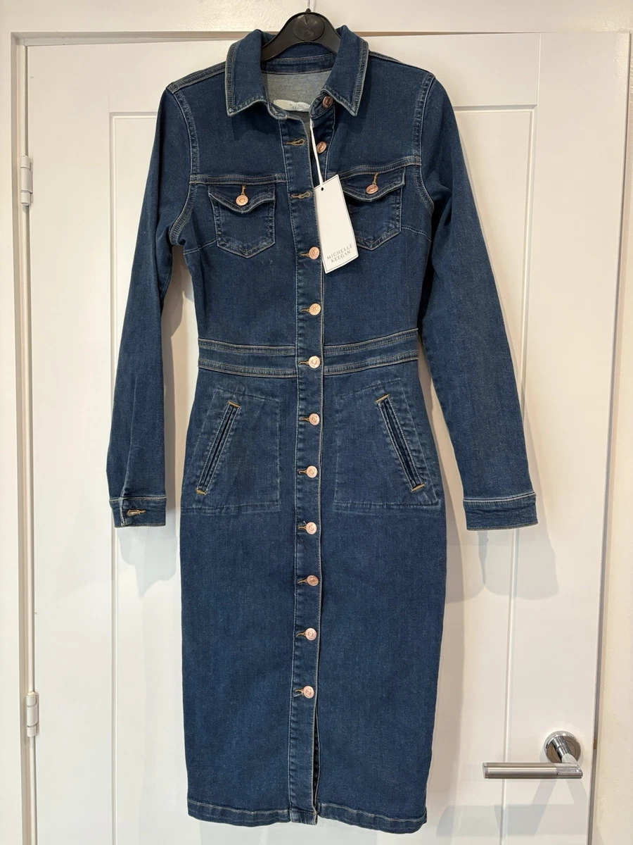 white christmas dresses Michelle Keegan Denim Dress Size 8 – The Wardrobe main image 1