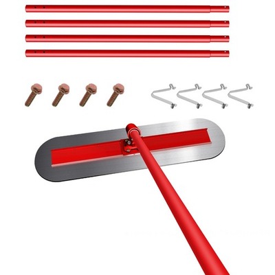 #ad Bull Float 48x12” Concrete Tool Trowel Float with 4 Handles Round End Red $80.37