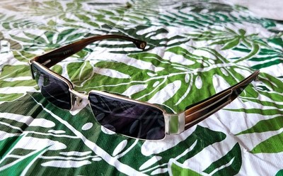 Republica Cairo Half rimless Eyeglasses 54-17-140 YG Brown Polish Vintage Rare 