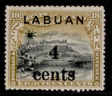 NORTH BORNEO - Labuan EDVII SG133a, 4c on 18c perf 13&frac12;-14, comp 12-13, M MINT.