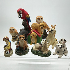 Job Lot/Bundle of 11 Small Resin Figures - Birds/Dogs/Badgers/Fox/Rabbit/Pony