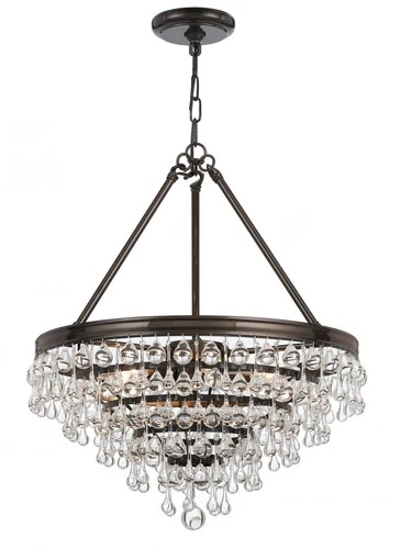 Crystorama 136-VZ Calypso 6-Light Chandelier in Vibrant Bronze - Picture 2 of 2
