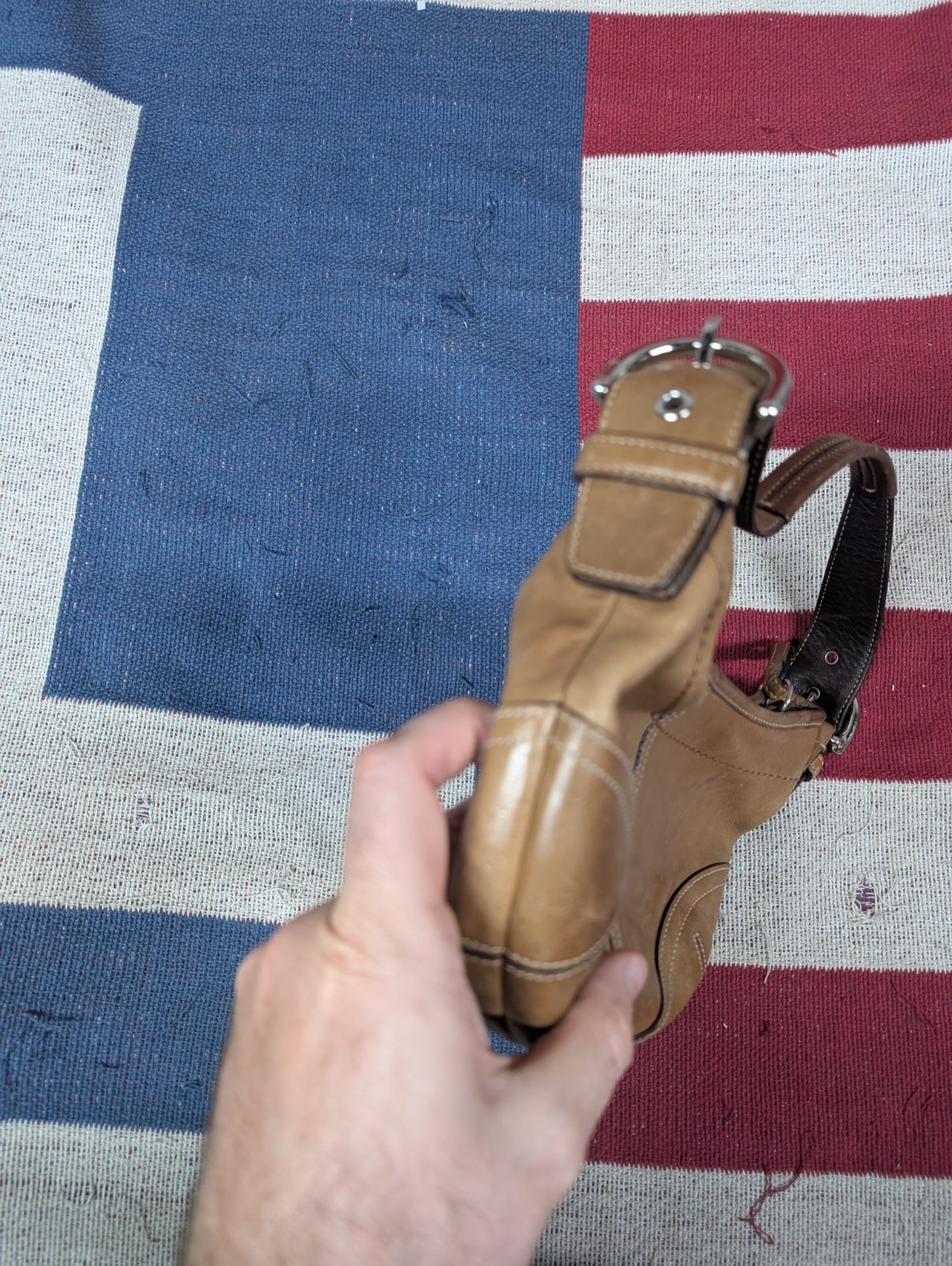 Y2K COACH Soho Mini Hobo Camel Tan Crescent Shoulder Bag Wristlet 4283 Vintage  thumbnail 4