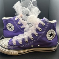 Converse Chuck Taylor All Star Electric Purple High Top Shoes Youth 3 Custom