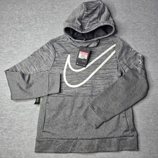 Nike Girls Therma Dri-Fit Large Pullover Hoodie Gray