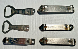 6 Vintage MI Beer Openers Bosch Stroh's Fox De Luxe Goebel IBI Brands