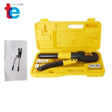 6 Mt Hydraulic Crimper Crimping Tool Dies Wire Battery Cable Hose Lug Terminal