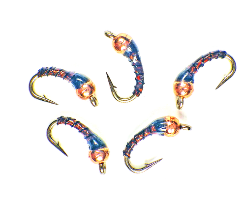 Zebra Midge Tungsteno Ninfe Radice Birra - Mosche da Pesca a Mosca Trota Premium - Foto 14 di 23