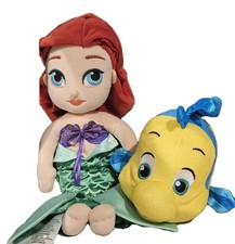 Disney The Little Mermaid Ariel 12" Flounder Plush Bundle Stuffed Animals