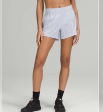 Lululemon Hotty Hot High-Rise Lined Shorts 4" Blue Pastel Multi Womens 6