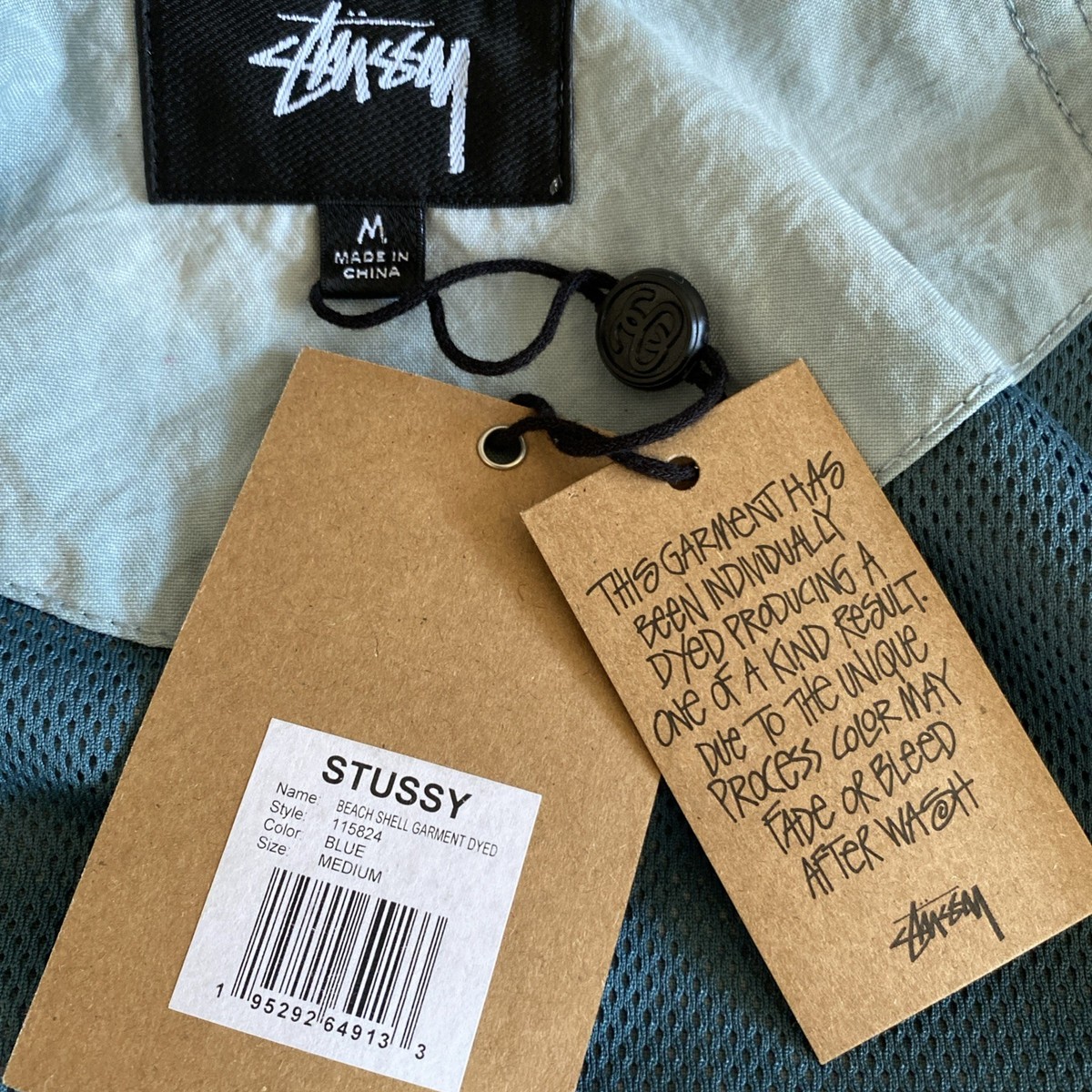 Stussy Beach Shell Garment Dyed Blue Size Medium Summer 2025
