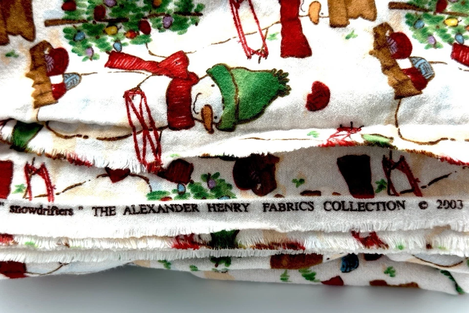 Tela navideña vintage Alexander Henry “snowdrifters” 42” por 72” 2003 Foto 4 de 4