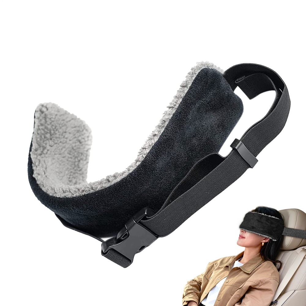 Neck Travel Pillow with Head Support & Strap for Airplane Comfort  