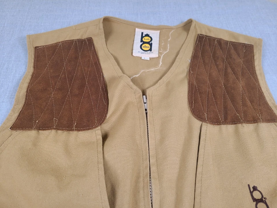 Vintage BOB ALLEN Hunting Vest Mens Large Brown Duck Canvas Pockets Padded USA - Image 4 of 4