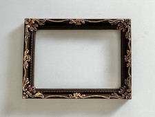dollhouse doll house miniature PICTURE BROWN AND GOLD FRAME 2 1/4  X 3"