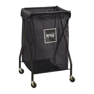 Royal Basket Trucks G06-Kkx-Xma-3Onn X-Frame Cart, 6.7 Cu. Ft., Black, Mesh