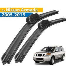 2Pcs Front Windshield Flat Wiper Blade Set For Nissan Armada 2005-2015 24"+22"