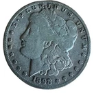 1898 s Morgan Dollar VF Very Fine 90% Silver $1 US Coin Collectible