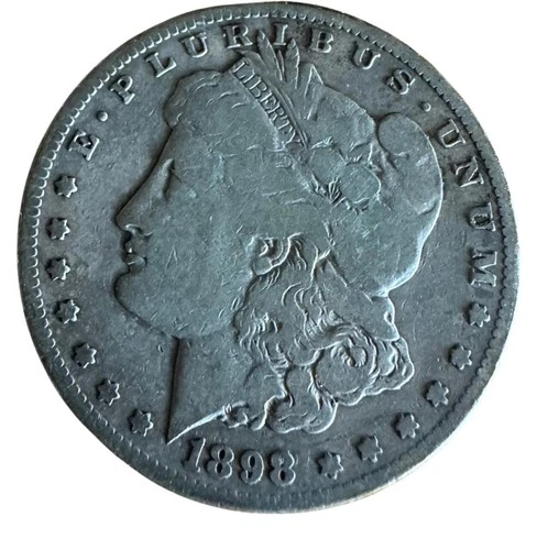 1898 s Morgan Dollar VF Very Fine 90% Silver $1 US Coin Collectible