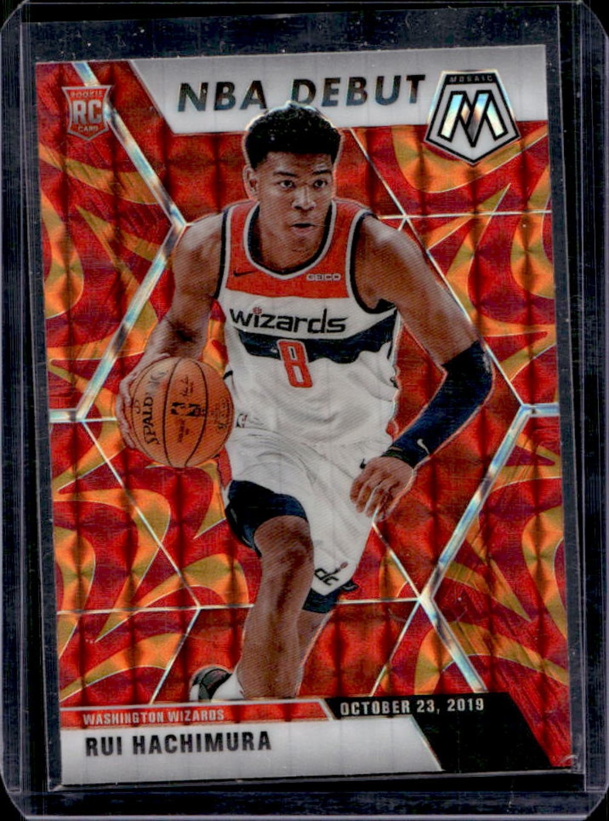 2019-20 Panini Mosaic Rui Hachimura RC Reactive Orange NBA Debut #275 Wizards