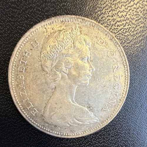 1966 Canada Silver $1 Coin Queen Elizabeth II Canoe Design KM#64