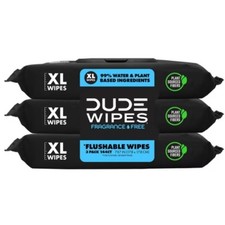 Dude Wipes Fragrance Free Flushable Wipes - 3pk/48ct