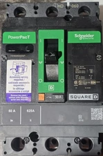 PowerPacT Circuit Breaker Thermal Magnetic 600V 50A 3 Pole SQUARE D HDM36050-SP
