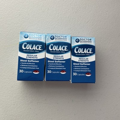 3 Colace Regular Strength Stoo Softner Total 90 Capsules 05/2027