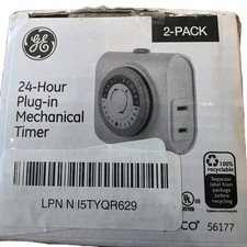 (2-Pk) GE Indoor Plug-In 24-Hour Mechanical T...