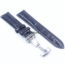 Leather Watch Band Bracelet Strap Deployment Clasp 12/14/16/18/19/20/21/22/24MM