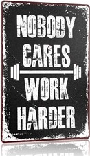 Vintage Gym Motivational Tin Metal Signs Home D cor 8x12 Workout Fitness Room Gy