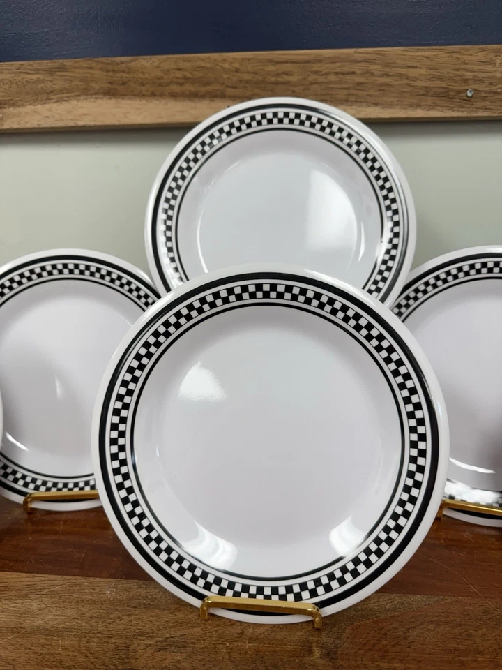 G.E.T. Juego de 6 platos de cena de melamina Diamond Chexers de 9 pulgadas Foto 2 de 4