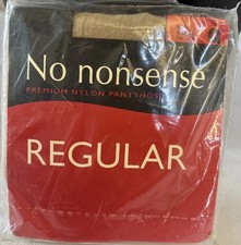 No Nonsense Regular Nylon Pantyhose Queen Nude Reinforced Toe USA Made