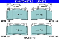Bremsbelagsatz FÜR Alfa Romeo Giulietta (940 ) - ATE 13.0470-4971.2