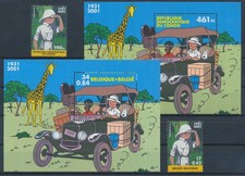 LS87609 Belgia 2001 Tintin Kuifje Herge komiksy drobna partia MNH