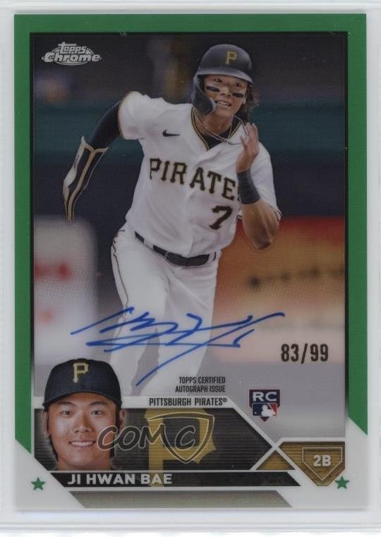 2023 Topps Chrome Rookie Auto Green Refractor 83/99 Ji Hwan Bae #RA-JHB RC