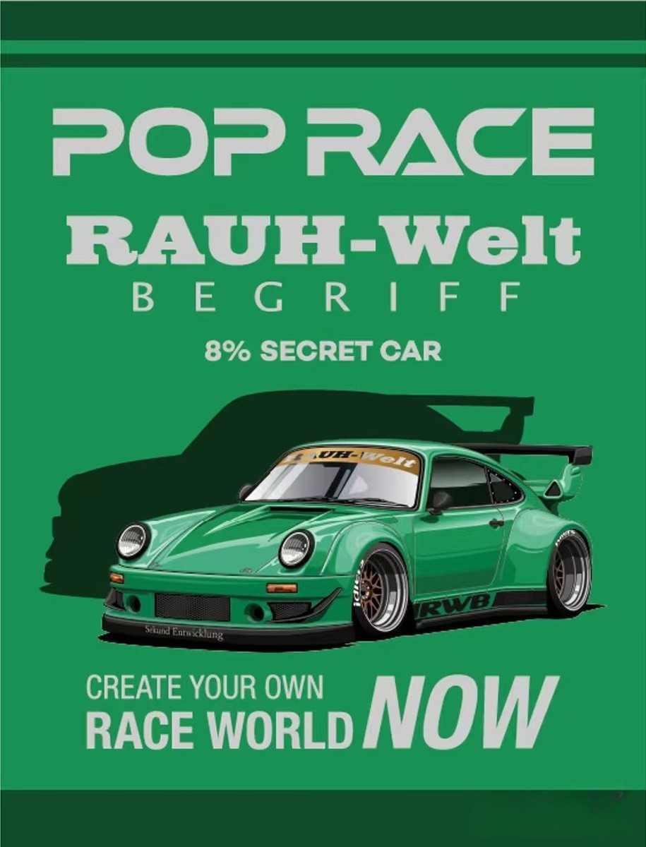 Pop Race XCartoys1/64 RWB 930 Green HEC Ltd 8% SECRET CHASE CHANCE