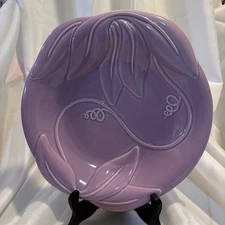 VTG Jaru 1982 Art Pottery Lilac Lotus Deep Serving Plate/Bowl