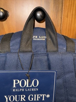 ralph lauren Backpack Polo Fragrances Navy Blue weekend Bag P wing