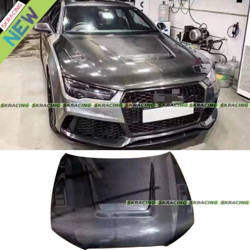 For Audi A7 S7 RS 2012 2017 Real Carbon Fiber Cover Engine Hoods