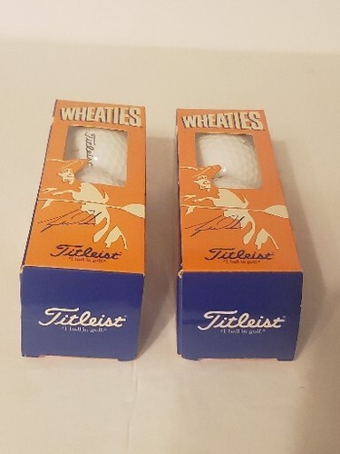 (2) Boxes of 3 Vintage 1996 Wheaties Tiger Woods Titleist Golf Balls -NEW IN BOX - Picture 5 of 13