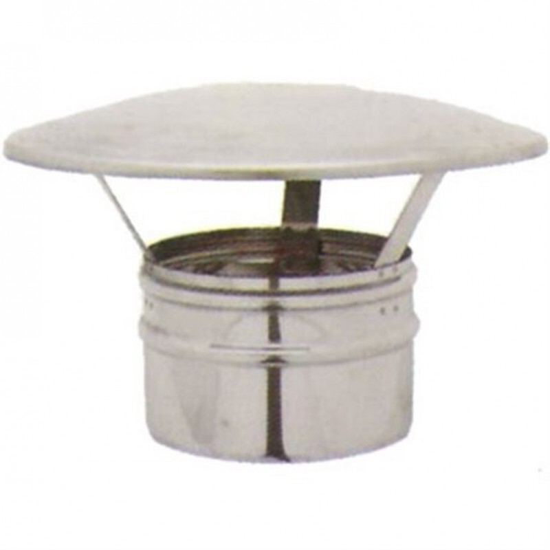 Humero Sombrero Cubierta de la Lluvia Chino Inox AISI304L DIAM.80mm Horno Pellet