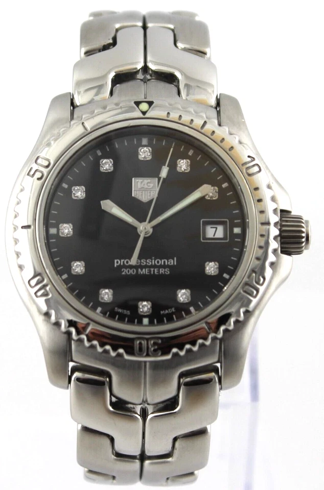 Reloj Tag Heuer Link WT1115.BA0550 DIAMAND Suizo Cuarzo Fecha Clásico Hombre Negro Foto 4 de 4